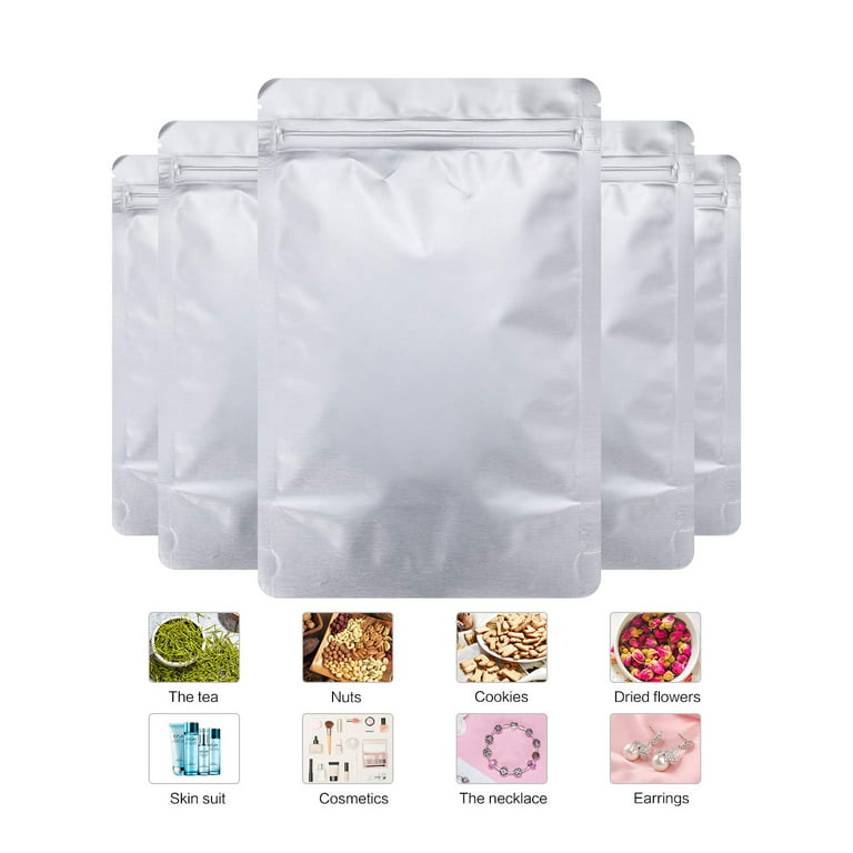 Mylar Bags with Ziplock 3.3 x 5.5” | 100 Bags | Sealable Heat Seal Bags for  Candy and Food Packaging, Medications and Vitamins | Plastic and Aluminum
