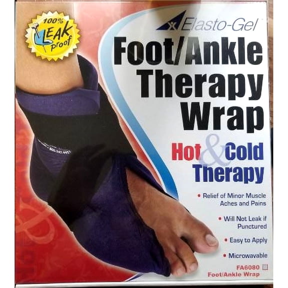 Elasto Gel Hot/Cold Foot/Ankle Wrap, Flexible, Microwaveable