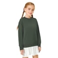 thumbnail image 4 of Mercatoo Kids Girls Cotton Sweatshirts Plain Crew Neck Long Sleeve Pullover Sweater Toddler Cute Thick Warm Lined Tops Clothes, 4 of 6