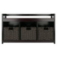 thumbnail image 3 of Addison 4-Pc Storage Bench with 3 Foldable Woven Baskets, Espresso & Chocolate, 3 of 10