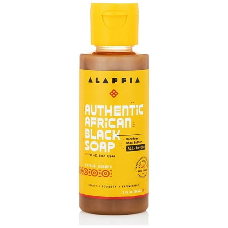 Alaffia Authentic African Black Soap All-in-One, Citrus Ginger 2 fl oz