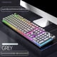 thumbnail image 3 of mecánico para juegos con cable, RGB retroiluminado USB 104 teclas Respuesta rápida Controles multimedia cómodo para computadora de , GRIS Macarena Teclado mecánico, 3 of 4
