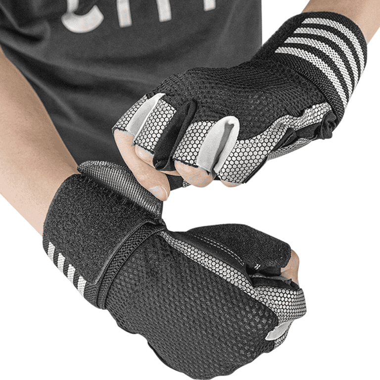 BCOOSS Workout Gloves for Women Men with Wrist Support Weight Lifting Gym  Gloves for Calluses with Hooks Black Adjustable, L