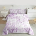 thumbnail image 2 of jejeloiu Cute Butterflies Bedding Comforter Set,Flying Animal Twin Comforter Sets,Purple White Ombre Bedding Set For Princess,Super Cozy Room Decor Reversible,2pcs, 2 of 8
