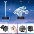 thumbnail image 4 of Monster Trucks for Boys, 3D Night Lights for Children Kids Nursery Lamp, 16 LED Colors Changing Lighting, Car Shape Acrylic Lamp Table Desk Bedroom Decoration, Cool Gifts Ideas Birthday Xmas, 4 of 7