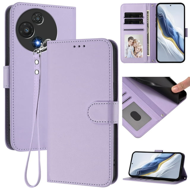GANGXUN Wallet Case for TCL 60 5G – Magnetic Closure, RFID Blocking, Wrist Strap, Wireless Charging Compatible