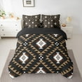 thumbnail image 2 of Manfei Tribal Aztec Teens Bedding Comforter Set 7 Pieces, Brown Geometric Triangle Full Bedding Set, Western Bohemian Reversible Fitted Sheet Flat Sheet, Ultra Soft Home Decor, 2 of 7