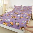 thumbnail image 3 of jejeloiu Halloween Pumpkin Lantern Twin Sheet Sets,Sweet Dessert Twin Fitted Sheet,Black Bats Flat Sheet For Girls Boys,Super Cozy Room Decor,3 Pieces, 3 of 7
