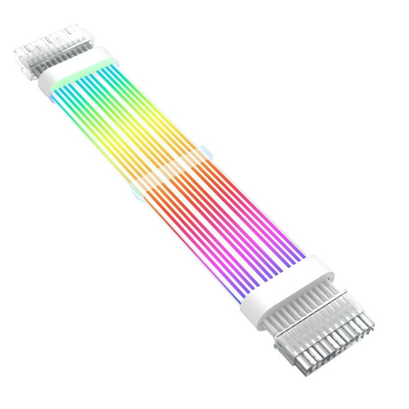 24Pin Power Extension Cable With Addressable ARGB, Soft Bendable Silicone, 5V3Pin Connectors For Computer PC Case