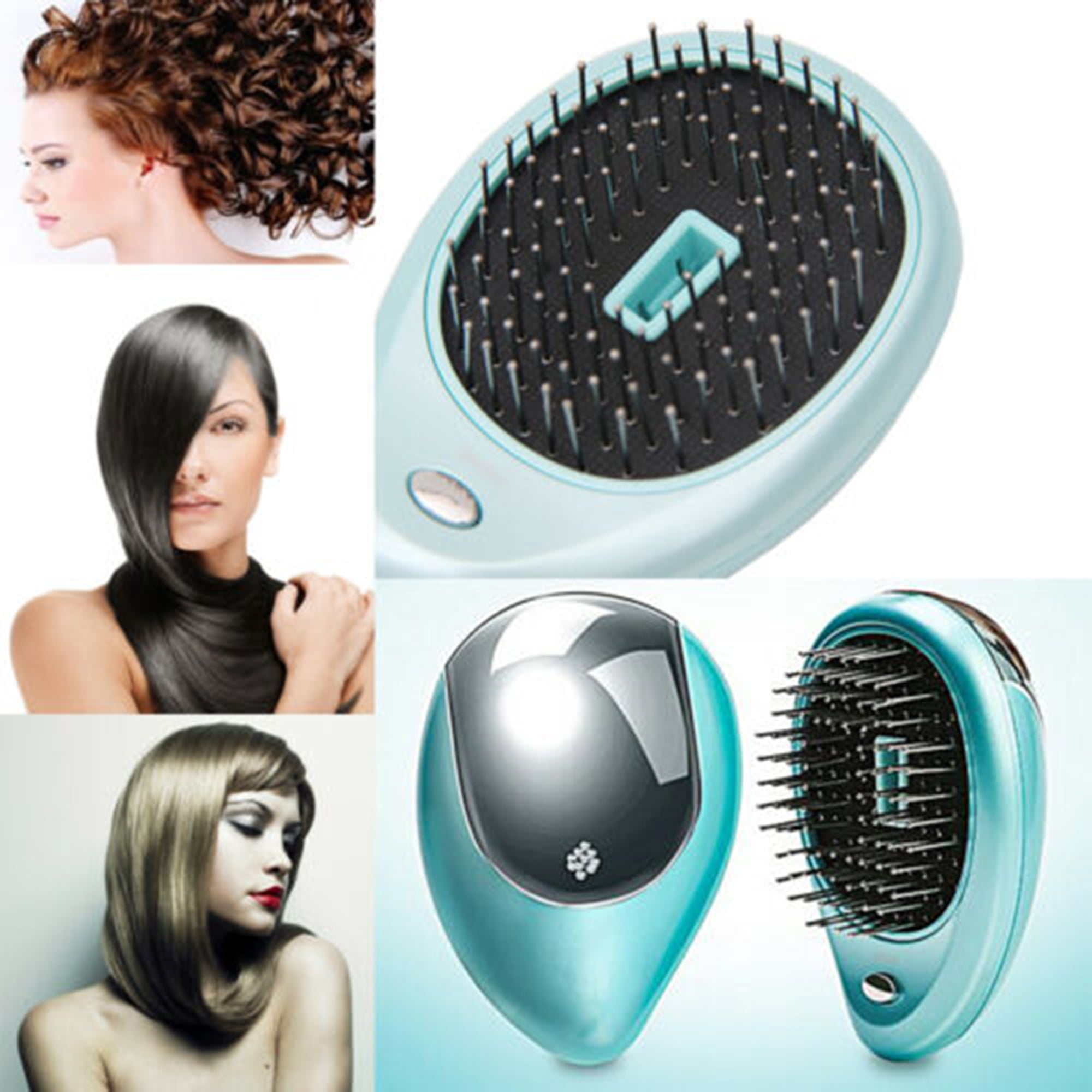 NK Electric Ionic Hairbrush Travel Mini Ion Hair Brush Comb Massage