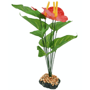 Komodo Anthurium, Artificial Plant, Green and Red, Aquarium Decor