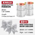 thumbnail image 4 of Ayieyill Christmas Bows Tree Decorations, Silver Bows for Christmas Tree, 27Pcs, 4 of 8