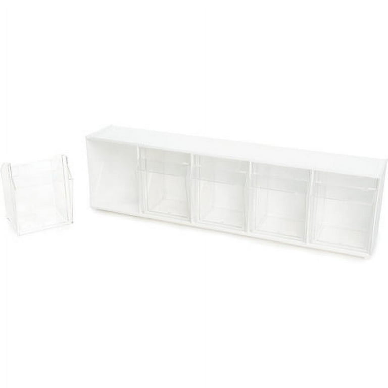 Deflecto Tilt Bin Interlocking Multi-Bin Storage Organizer - 4 Compartment(s)Desktop - White - 1 Each Deflecto Tilt Bin Interlocking Multi-Bin Storage Organizer - 4 Compartment(s)Desktop - White - 1 Each