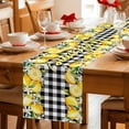 thumbnail image 5 of Table Runner - 36 Inch Long, Yellow Lemons Kitchen Dining Table Runner Dresser Scarves, Summer Fruits Leaves Botanical Buffalo Plaid Farmhouse Decor for Coffee Tables Wedding Party Banquet, 5 of 8