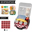thumbnail image 5 of Red and White Checkered Pattern Insulated Lunch Bag Teens,Lunch Box for Men Women for Work,Picnic or Travel,10.2x9.5x4.3 Inches,8 Can Capacity, 5 of 6