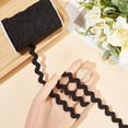 thumbnail image 3 of 1 Roll 25 Yards RIC Rac Trim Ribbon 0.4 inch/10mm Black Rick Rack Wave Sewing Bending Fringe Trim Woven Fabric for Sewing Flower Making Wedding Dress Party Lace Ribbon Craft, 3 of 9