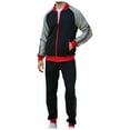 thumbnail image 2 of Wyzesi Ensemble de Shorts Booty pour Hommes Coton Rétro Contraste de Couleur Ensemble d'Automne Deux Pièces Ensemble de Shorts Décontracté pour Hommes Ensemble de Shorts Athlétiques, 2 of 9
