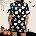 thumbnail image 7 of Matching Halloween Pajamas Women 2 Piece Set Graphic Thin Relaxed Fit Button Short Sleeve Shirts and Shorts Soft Cute Pj Sets Woman Black M, 7 of 7