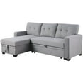 thumbnail image 6 of Pemberly Row Contemporary Fabric Reversible Sleeper Sectional Sofa in Light Gray, 6 of 14