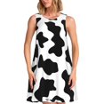 thumbnail image 1 of Fotbe Milk Cow Vestido de Verano sin Mangas para Mujer – Vestido Midi Línea A, Estilo Camiseta Floral, Vestido Playero Casual y Fluido, 1 of 7