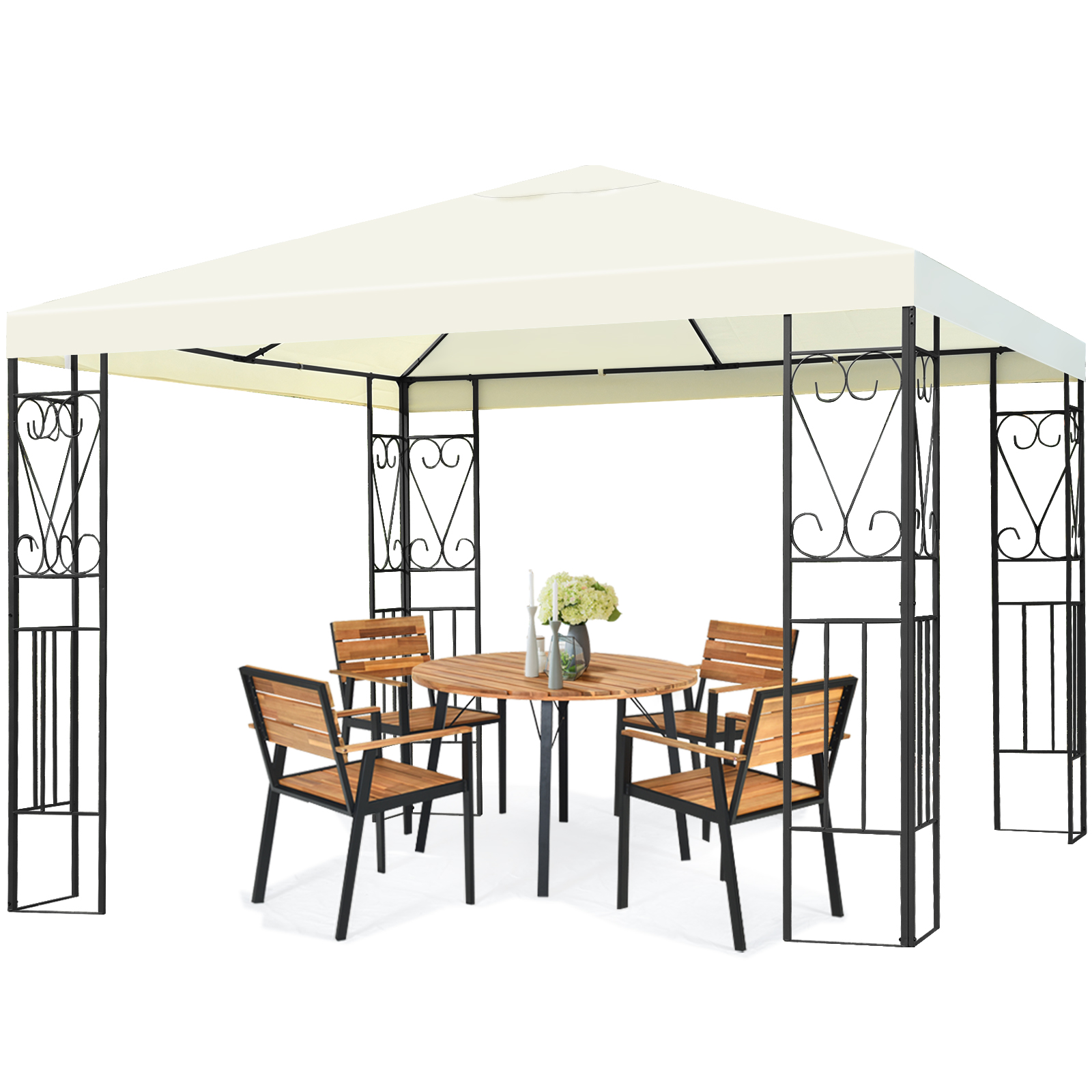 Topbuy 10' x 10' Large Outdoor Canopy Gazebo, sun-proof and drizzle-proof