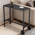 thumbnail image 2 of Garvee 39" Outdoor Bar Table with Wheels & Adjustable Feet, Counter Height Bar Table for Kitchen, Patio, Home Bar, Balcony, Black, 2 of 9