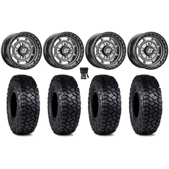 Sedona Rift 15x6 Wheels Grey 30" Intersect Tires Sportsman RZR Ranger
