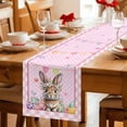 thumbnail image 5 of Easter Bunny Cotton Linen Table Runner for Dining Kitchen, Pink Polka Dot Colorful Eggs Checkered Plaid Wedding Outdoor Party Tablerunners, Dresser Scarf Coffee Tablecloth Runners 13x120 Inches, 5 of 9