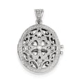 thumbnail image 1 of Sterling Silver CZ Locket QP1454 (30mm x 20mm), 1 of 2