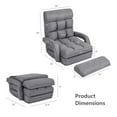 thumbnail image 4 of Canddidliike Folding Lazy Floor Chair Sofa with Armrests and Pillow-Gray, Floor Lazy Sofa for Living Room Bedroom, 4 of 10