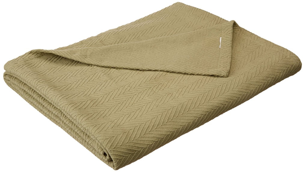 Basket Weave Full/Queen Cotton Blanket, lightweight summer blanket, Sage