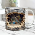 thumbnail image 2 of Library Bookshelf Mug, Bookshelf Design Ceramic Coffee Cup with 3D Visual Effect,Creative Space Design Multi-Purpose Ceramic Mug, Book Lovers Gifts for Readers, Librarians, Writers & Book Clubs, 2 of 9
