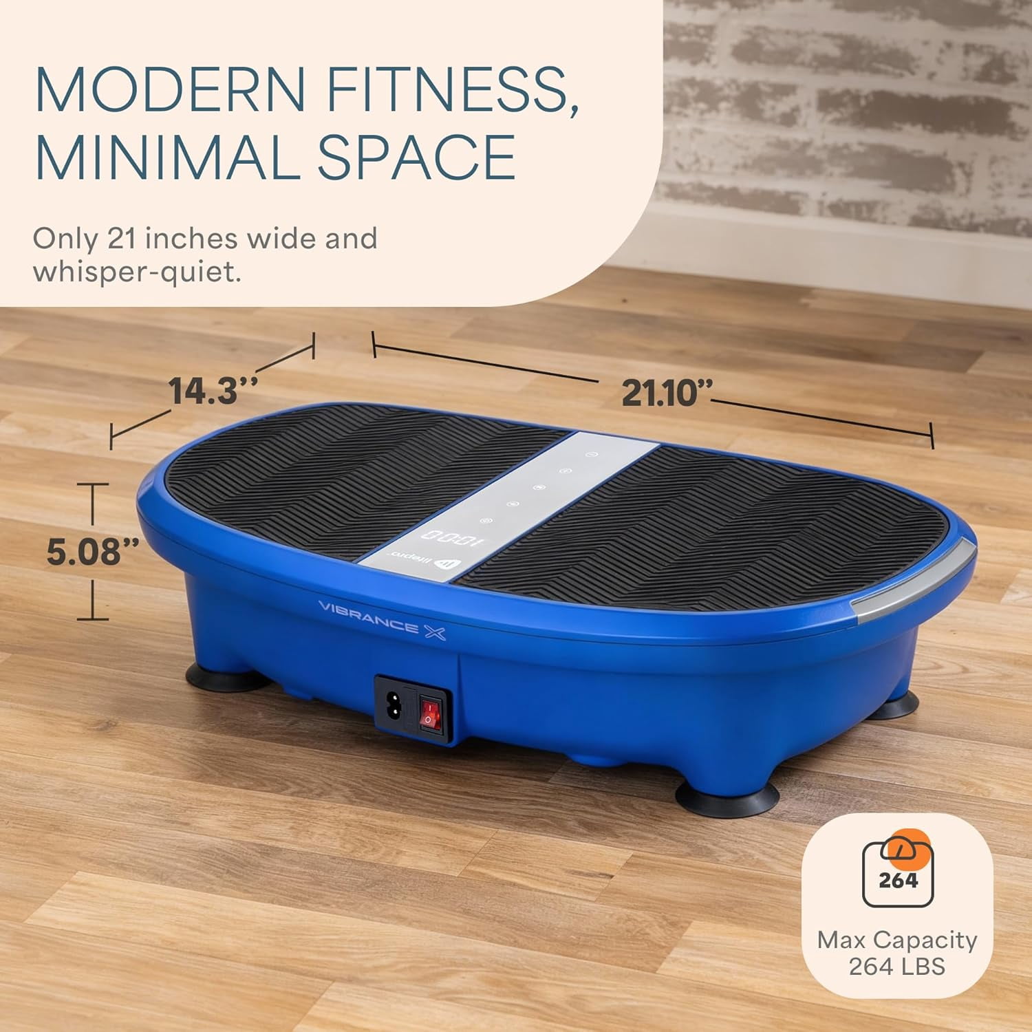 Lifepro Vibration Plate for Lymphatic Drainage - Whole-Body Vibrating Exercise Machine with EMS - Compact Home Gym - Blue