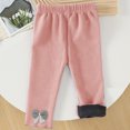 thumbnail image 4 of piuwrlz Girls Boys Winter Thick Velvet Pants for Kids Long Plush Cotton Sweatpants Pink Size 6 Months, 4 of 7