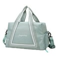 thumbnail image 2 of Happy Date Large Capacity Folding Travel Bag Lightweight Waterproof Foldable Travel Duffel Bag Weekender Overnight Bag Shoulder Bag with Dry and Wet Pocket Gym Tote Bag, 2 of 12