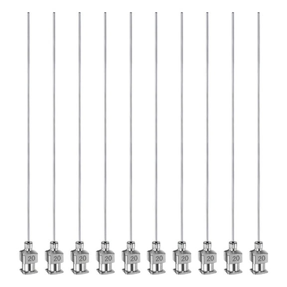 Uxcell 10pcs 20G Stainless Steel Dispensing Needles, 4" Glue Needle Tube Blunt Tip