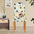 thumbnail image 4 of Yayeee 2 Pack Dining Chair Covers Stretch Parson Chairs Slipcovers Seat Protector, White Flower, 4 of 6
