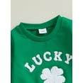 thumbnail image 6 of Toddler Baby Girls Irish Day Outfits 3 6 12 18 24 Months 2T 3T Clover Long Sleeve Sweatshirt and Elastic Flare Pants Set 2 Piece Clothes, 6 of 9