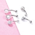 thumbnail image 3 of SmartBy 5Pcs/Set Navel Ring Short Anti-allergy Comfortable Zircon Belly Navel Piercing for Party, 3 of 6