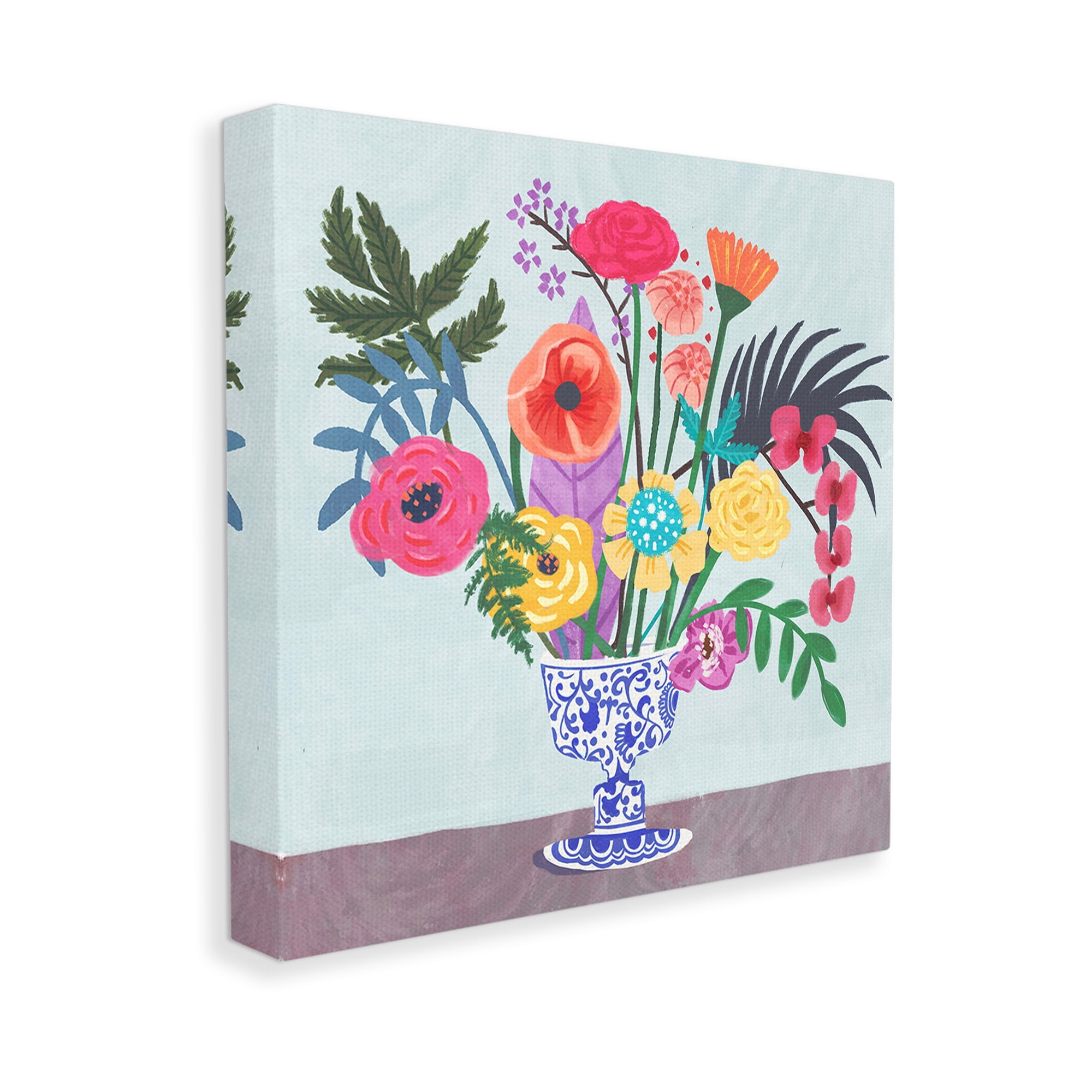 Stupell Industries Modern Bouquet in Vase Botanical & Floral Painting Gallery Wrapped Canvas Art Print Wall Art, 17 x 17