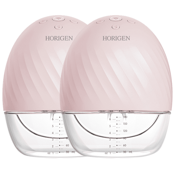 Horigen Breast Pump 2267A Double Pink Electric Wearable Breast Pump Lower Noise 2 Modes 5 Suction Levels Hands Free USB Rechargeable