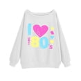 thumbnail image 3 of I Love The 80s Sweatshirts for Women Long Sleeve Off The Shoulder Vintage 80s Sweatshirt Pullover Tops, 3 of 5