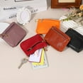 thumbnail image 5 of 5" x 3.5" Coin Purse Pouch, 2Pcs Leather Change Purses Small Organizer Bags with Zipper Key Ring for Women Men Home, Red, 5 of 6