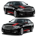 thumbnail image 3 of Amdohai 5 PCS Universal Red Car Racing Body Side Stripe Skirt Roof Hood Decal Sticker for All Cars PVC Decal, 3 of 7