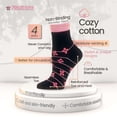 thumbnail image 3 of 7BIGSTARS KINGDOM Women's Cotton Diabetic Quarter Fashion Socks - 4 Pack Medium-Extra Wide Heart, Stripe, Flower - Sock Size 9-11 Shoe Size 5-9 M Black, Pink, Salmon, 3 of 11