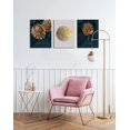 thumbnail image 2 of Gold and Blue Abstract Minimalist Geometry Boho Wall Art 3 Pieces Modern Stretched and Framed Gold Leaf Canvas Prints for Living Room Wall Decor Home Offcie Bedroom Bathroom Decor 12"x16"x3, 2 of 6