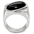 thumbnail image 4 of Luxe Jewelry Designs Stainless Steel Men's Ring with Semi Precious Black Jet Agate - Size 13, 4 of 4