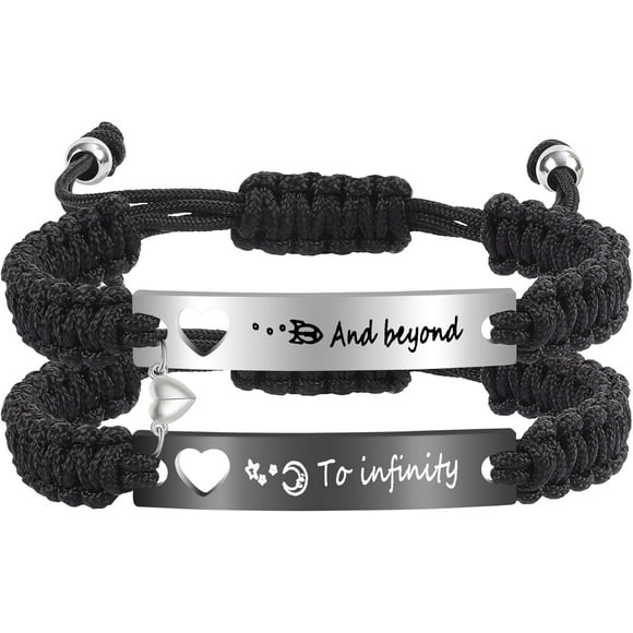 Couple Matching Bf and Gf Bracelets, Best Friend Friendship Bracelet, Adjustable Stretch Bracelets Christmas Birthday Valentines Day Anniversary Jewelry Gifts for Him and Her