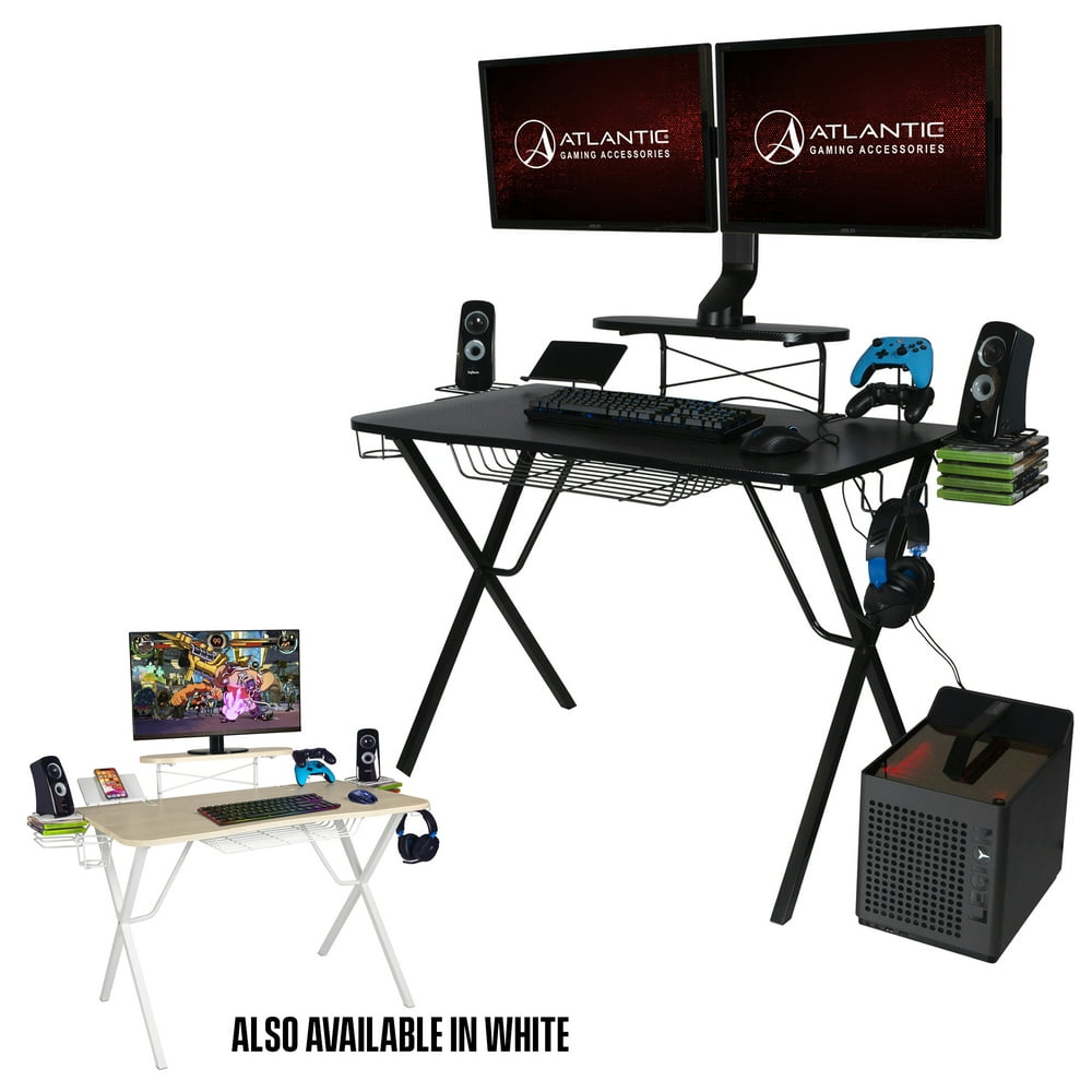 Atlantic Professional Gaming Desk Pro (Black or White), with Builtin