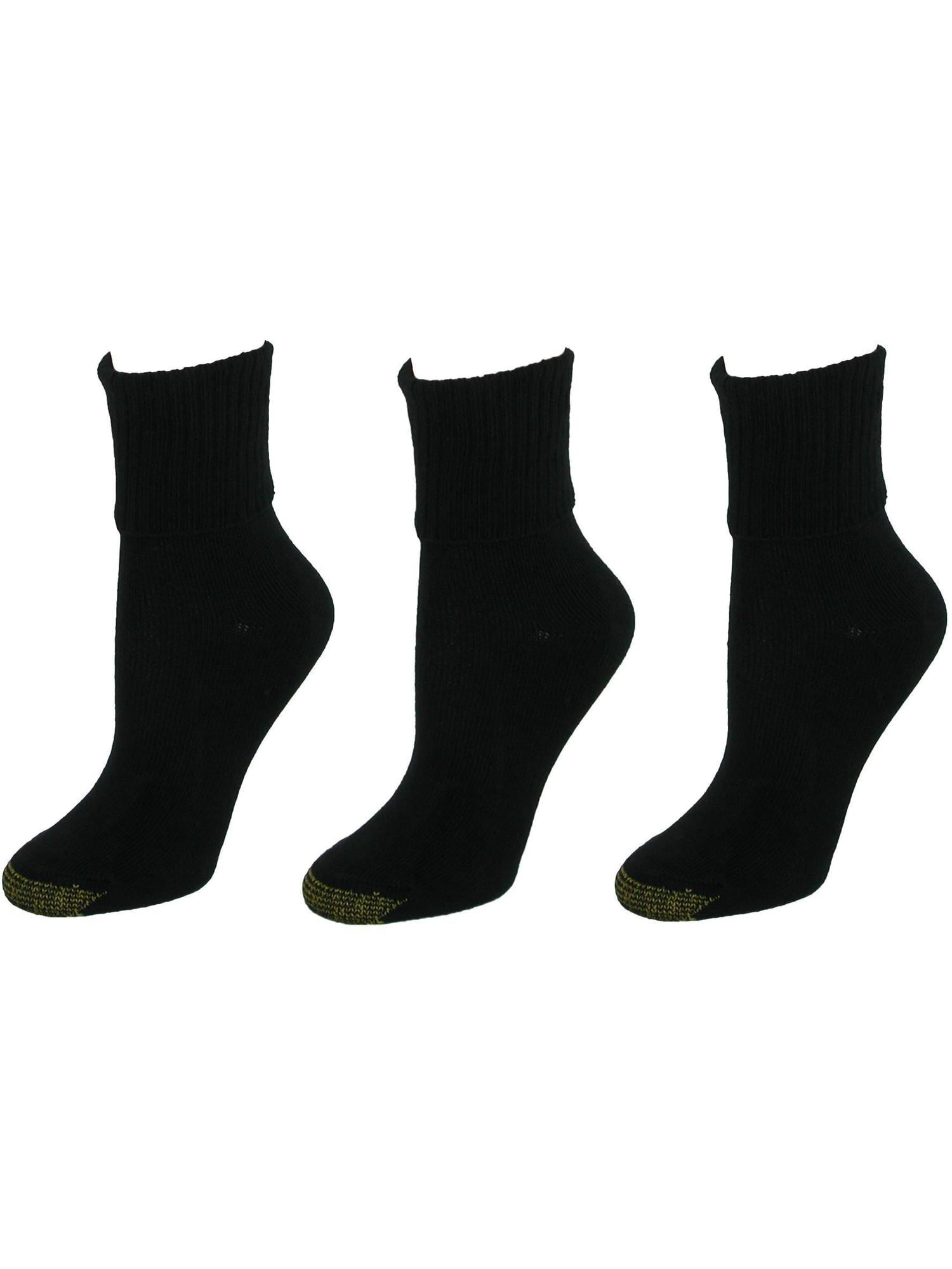 Gold Toe Women's Cotton Turn Cuff Bermuda Socks (3 Pair Pack